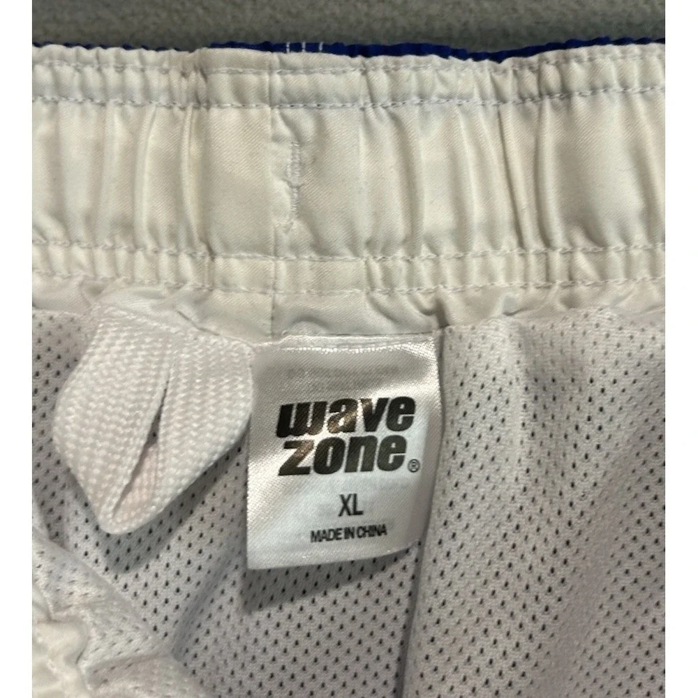Wave Zone Cargo Swim Trunks Mens XL Blue White Shorts Vacation Beachy Surfer